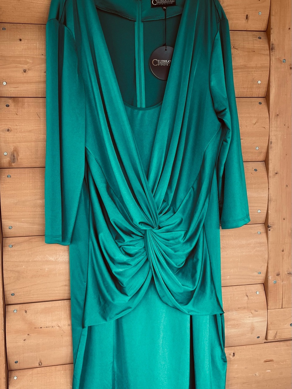 Celebrations by Sydney’s Closet Knot Front Green Dress XL -1X - Picture 5 of 11